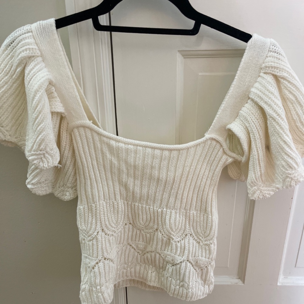 White Knit Top